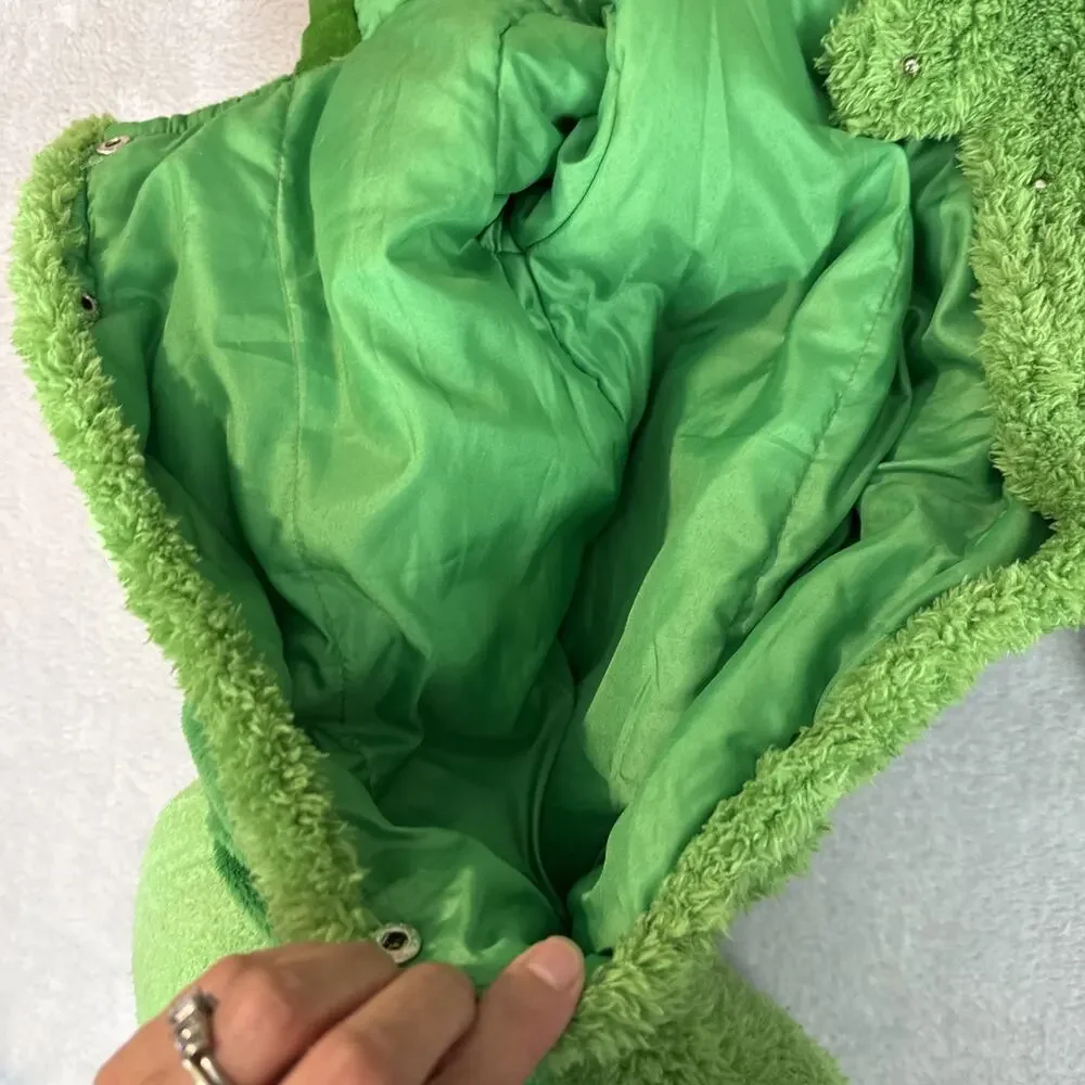Infant Peapod Hooded Bunting Costume Plush Soft Peas in Pod Hood Snaps